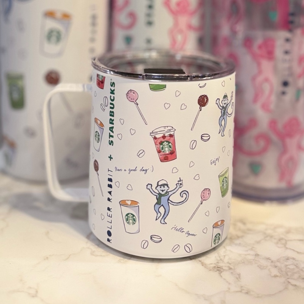 Starbucks roller rabbit Christmas Holiday To go mug 16OZ